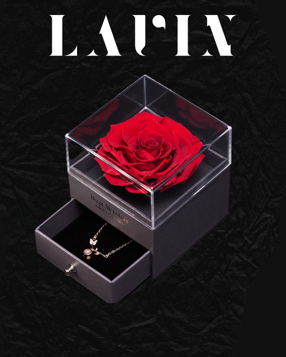 ÇEKMECELİ SÜRPRİZ KUTULU & 925 AYAR GÜMÜŞ KOLYE SETİ